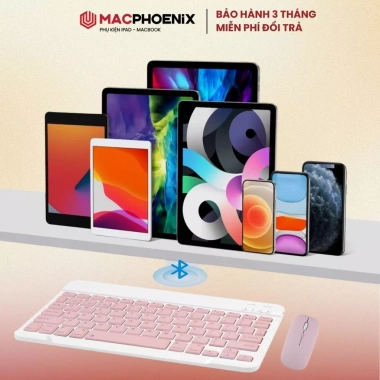 Combo Chuột Bàn Phím Bluetooth Không Dây iPad Laptop - Mỏng, Kết Nối Ổn Định, Tặng Lót