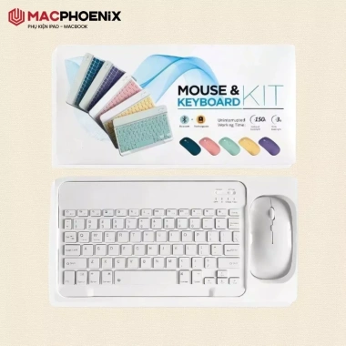 Combo Chuột Bàn Phím Bluetooth Không Dây iPad Laptop - Mỏng, Kết Nối Ổn Định, Tặng Lót