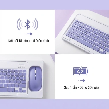 Combo Chuột Bàn Phím Bluetooth SMTech Không Dây Êm Ái Giá 168k cho Laptop iPad 5 Combo Chuột Bàn Phím Bluetooth SMTech Không Dây Êm Ái Giá 168k cho Laptop iPad 5