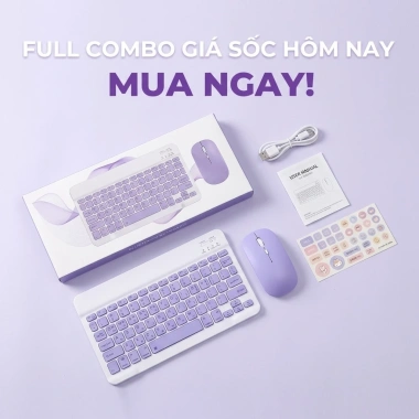 Combo Chuột Bàn Phím Bluetooth SMTech Không Dây Êm Ái Giá 168k cho Laptop iPad
