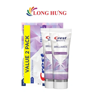 Combo Crest 3D White Brilliance Vibrant 130g x2 - Kem làm trắng, bảo vệ men, 469k 5