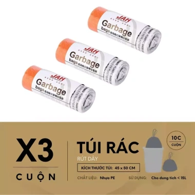 Combo cuộn túi rác dây rút siêu dai - Tri ân khách hàng, giá chỉ 10.000 dong (Giá gốc 12.900 dong) 3