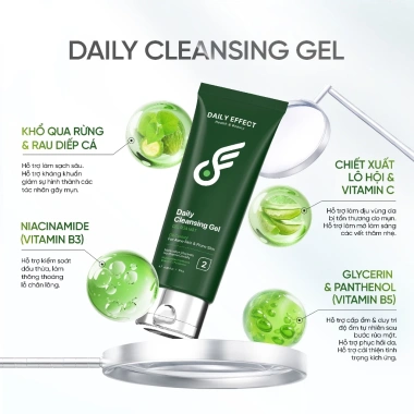Combo DAILY EFFECT Sữa Rửa Mặt 120ml + Serum HA B5 30ml + Gel Chấm Mụn 5g - Làm sạch Dưỡng ẩm mụn - 639.000đ
