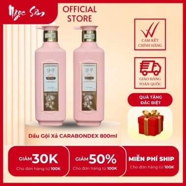 Combo Dầu Gội CARBONDEX Chính Hãng 800ml - Kiềm Dầu, Ngăn Gãy Rụng, Hương Nước Hoa Hàn Quốc, Giá 75.000