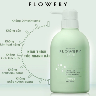 Combo Dầu Gội, Dầu Xả, Sữa Tắm Nước Hoa Muối Biển Flowery 500ml - Dưỡng Tóc, Giá 80.200₫