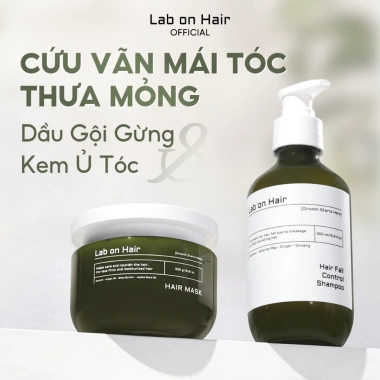 Combo Dầu Gội + Kem ủ tóc Lab on Hair 300ml+250ml Cải thiện gãy rụng, dưỡng ẩm, 390k