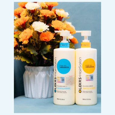 Combo Dầu Gội & Ủ Tóc Collagen Olexrs 960ml/500ml - Phục Hồi Tóc Hư Tổn, Giảm Giá 430k