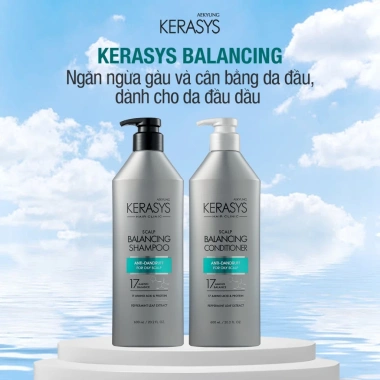 Combo dầu gội xả Hàn Quốc Kerasys 600ml x2 – Dưỡng tóc yếu, cân bằng độ ẩm, giảm hư tổn, khô xơ