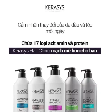 Combo dầu gội xả Hàn Quốc Kerasys 600ml x2 – Dưỡng tóc yếu, cân bằng độ ẩm, giảm hư tổn, khô xơ