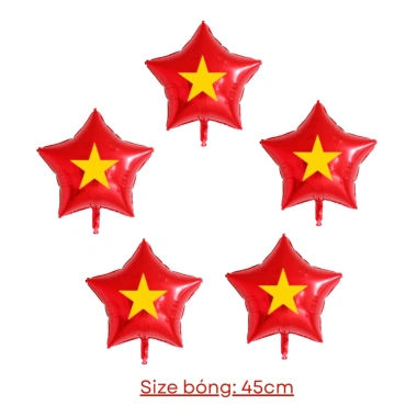 Combo Dây Cờ Tổ Quốc + Bóng Sao Tim Đỏ + Sticker Ngôi Sao Vàng - Trang Trí Lễ Hội, Ngày Kỷ Niệm, Tết Giá ưu đãi 12.350₫
