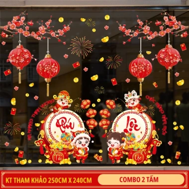 Combo decal Tết tranh hít tĩnh điện PA109+PA9.465 - Giá ưu đãi 120.000 VND