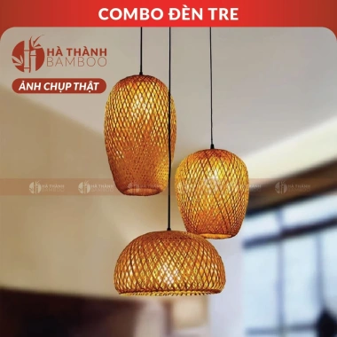 Combo Đèn Tre Cao Cấp - Đèn Mây Tre Đan Trang Trí Nhà Cửa, Nhà Hàng, Quán Cafe, Homestay - Giá chỉ 150.000₫