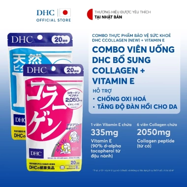 Combo DHC Collagen + Vitamin E 20 ngày - Tăng đàn hồi da, giảm nếp nhăn, chỉ 365.000₫