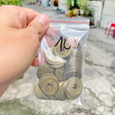 Combo Đồng Xu Ngũ Đế Phong Thủy Túi 100 Xu Cổ Âm Dương - Giá 35.000đ Giảm Giá May Mắn