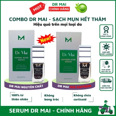Combo Dr Mai Nguyên Chất và Mix Saffron Đánh Bay Mụn, Sạch Thâm, Tự Nhiên Giá 289k