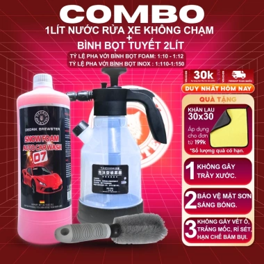 Combo dung dịch rửa xe không chạm bọt tuyết 1L + Bình tạo bọt Dedrik Brewster - 100.000₫