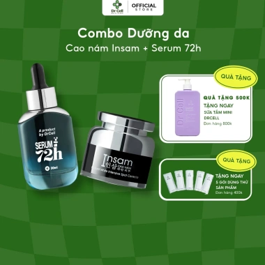 Combo Dưỡng Da Serum 72h + Cao Nám Insam Dr Cell – Da Sáng Mịn, Giá 1.520.000₫ Combo Dưỡng Da Serum 72h + Cao Nám Insam Dr Cell – Da Sáng Mịn, Giá 1.520.000₫