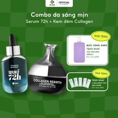 Combo Dưỡng Da Serum 72h + Kem Đêm Collagen Rebirth Dr Cell - Da Trắng Sáng, Dưỡng 72h, Giảm Giá 1.092.000₫