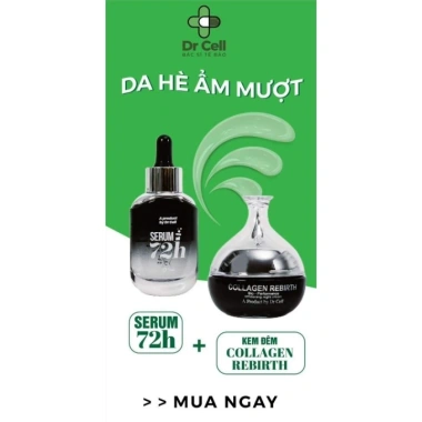 Combo Dưỡng Da Serum 72h + Kem Đêm Collagen Rebirth Dr Cell - Da Trắng Sáng, Dưỡng 72h, Giảm Giá 1.092.000₫