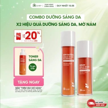 Combo dưỡng sáng da mờ thâm nám, tàn nhang Vitamin C Sơ-ri Cỏ Mềm - 940.000