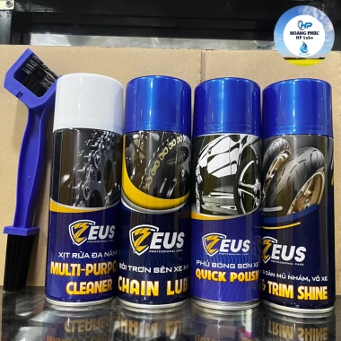 Combo Dưỡng Sên Xe Máy Zeus 400ml + Bàn Chải Chà Sên 3D - Giá Siêu Tiết Kiệm 55k