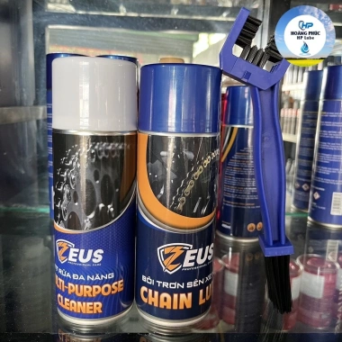 Combo Dưỡng Sên Xe Máy Zeus 400ml + Bàn Chải Chà Sên 3D - Giá Siêu Tiết Kiệm 55k