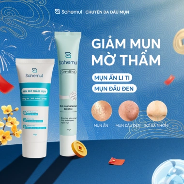 Combo Gel Mụn 20gr Sahemul - Xử mụn ẩn, đầu đen & Kem Mờ Thâm, Giá 460.000 VNĐ