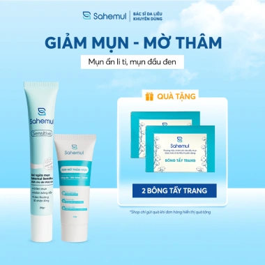 Combo Gel Mụn 20gr Sahemul - Xử mụn ẩn, đầu đen & Kem Mờ Thâm, Giá 460.000 VNĐ