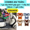 Combo GHẾ INOX An Toàn + Dây Đai 100cm + Gối 2 Đầu Xe Máy Bé - 380.800 VND