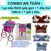 Combo GHẾ INOX An Toàn + Dây Đai 100cm + Gối 2 Đầu Xe Máy Bé - 380.800 VND 2