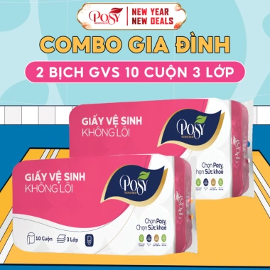 Combo Gia Đình 2 Bịch Giấy Vệ Sinh Posy 10 Cuộn 3 Lớp Mềm Mịn Tiết Kiệm 129k 9 Combo Gia Đình 2 Bịch Giấy Vệ Sinh Posy 10 Cuộn 3 Lớp Mềm Mịn Tiết Kiệm 129k 9