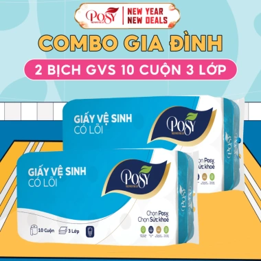 Combo Gia Đình 2 Bịch Giấy Vệ Sinh Posy 10 Cuộn 3 Lớp Mềm Mịn Tiết Kiệm 129k 10 Combo Gia Đình 2 Bịch Giấy Vệ Sinh Posy 10 Cuộn 3 Lớp Mềm Mịn Tiết Kiệm 129k 10