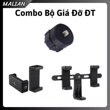 Combo Giá Đỡ Điện Thoại Kẹp Đơn và Đôi cho Tripod Chân Chữ Z - Live 2 Máy, Giá 20.000 VND