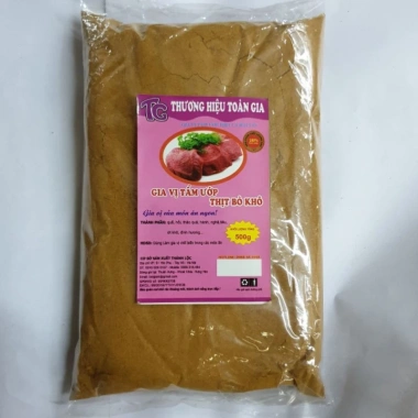 Combo gia vị tẩm ướp thịt bò khô 2 gói bột + muối 500gr - Hương vị thơm ngon 2