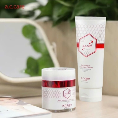 Combo giảm mụn cấp ẩm da nọc ong - Kem dưỡng & Sữa rửa mặt AC Care Vacure:treat