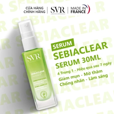 Combo giảm mụn SVR Serum 30ml + NTT Sebiaclear 75ml + GRM 55ml + Túi Pouch xinh xắn – Giá chỉ 702.000₫ 2