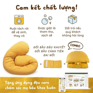 Combo Gối Bầu Đa Năng Chính Hãng Nâng Bụng Đỡ Lưng Mẹ Ngủ Ngon, Bé Bú Sau Sinh 8