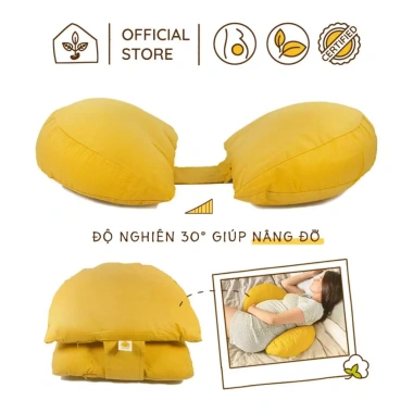 Combo Gối Bầu Đa Năng Chính Hãng Nâng Bụng Đỡ Lưng Mẹ Ngủ Ngon, Bé Bú Sau Sinh 9