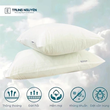 Combo gối bông gòn Trung Nguyên - mềm mại, thoáng mát, nâng đỡ chuẩn, giá chỉ 132.000đ