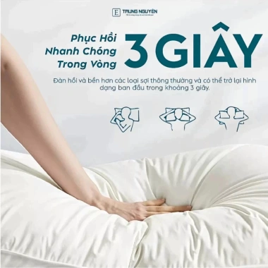 Combo gối bông gòn Trung Nguyên - mềm mại, thoáng mát, nâng đỡ chuẩn, giá chỉ 132.000đ