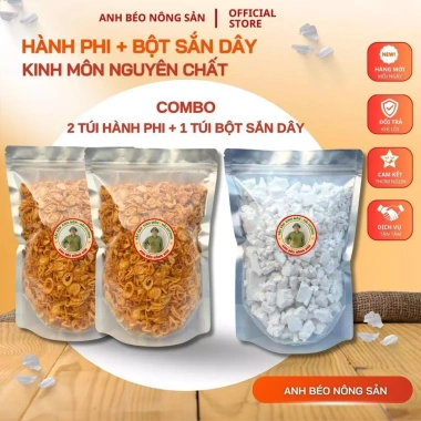 Combo Hành Phi 2 Túi 500g và Bột Sắn Dây 500g Thơm Ngon Vàng Giòn Giá Ưu Đãi 350k Combo Hành Phi 2 Túi 500g và Bột Sắn Dây 500g Thơm Ngon Vàng Giòn Giá Ưu Đãi 350k