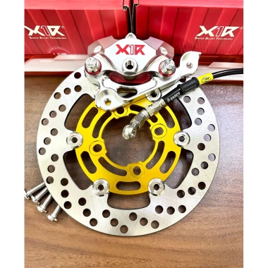 Combo Heo X1R 2 pis, pas CNC, đĩa Hylos 220mm, dây dầu bấm inox, ốc salay - chỉ 1.899.000 VND