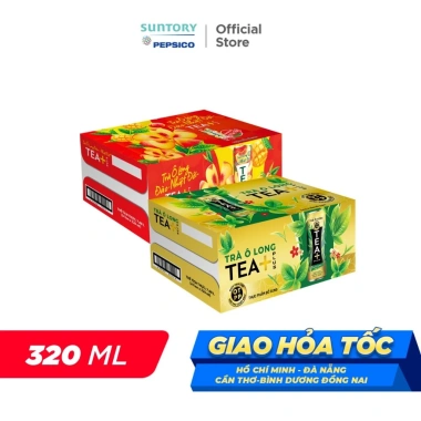 Combo HỎA TỐC 2 Thùng Trà Ô Long Tea+ 320ml + 1 Thùng Đào Nhiệt Đới Giá ưu đãi 458k
