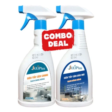 Combo Juliplus Siêu Tẩy Cặn Canxi Nhà Tắm và Dầu Mỡ Nhà Bếp - Dung Dịch Đa Năng Siêu Sạch, Giá Ưu Đãi 179.000₫