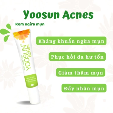 Combo Kem Bôi Da Yoosun Nghệ 25g + Rau Má 25g + Acnes 15g - Ngăn Ngừa Mụn, Giảm Thâm, Dưỡng Mát Da Thảo Dược Giá 29.000
