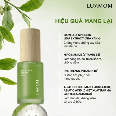 Combo Kem Diếp Cá Luxmom - Serum Trà Xanh - Dưỡng Da, Mờ Thâm, Giá chỉ 318.000₫