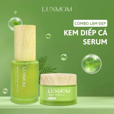 Combo Kem Diếp Cá + Serum Trà Xanh Luxmom - Chăm Sóc Da Mẹ Bầu, Hết Mụn, Trắng Da, Mờ Thâm, Ngăn Nám - Giá 319.000₫ Combo Kem Diếp Cá + Serum Trà Xanh Luxmom - Chăm Sóc Da Mẹ Bầu, Hết Mụn, Trắng Da, Mờ Thâm, Ngăn Nám - Giá 319.000₫