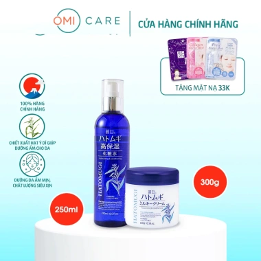Combo Kem Dưỡng Ẩm & Làm Sáng Da + Nước Dưỡng Sâu Hatomugi Nhật Bản - 115.000 VND (Giảm từ 149.500)
