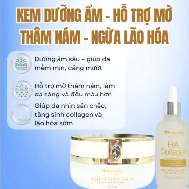 Combo Kem Dưỡng Ẩm Renoskin – Mờ Thâm Nám, Ngừa Lão Hóa, HA Collagen – Giá 225.000đ