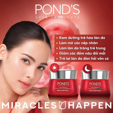 Combo Kem Dưỡng Da Pond's Chống Lão Hóa Ngày Đêm, Sữa Rửa Mặt 90g/45g/45g - Giá tốt